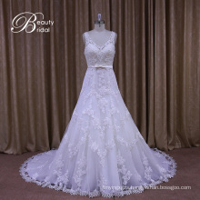 See Through V-Neck A-Line Wedding Dress Styles